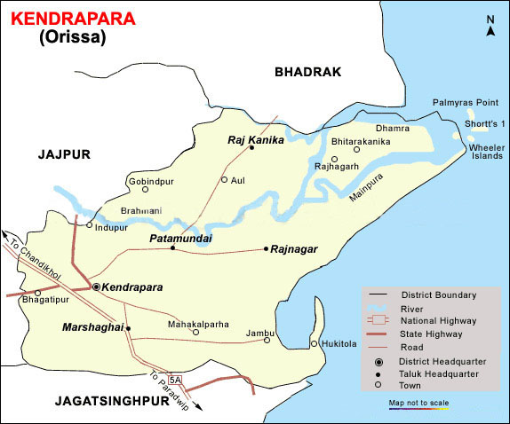 Kendrapada district map, Odisha